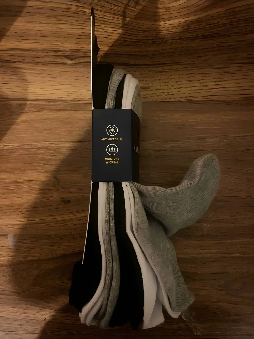 US 9 Ralph Lauren Men's Low Cut Socks - Light Gray,black & white